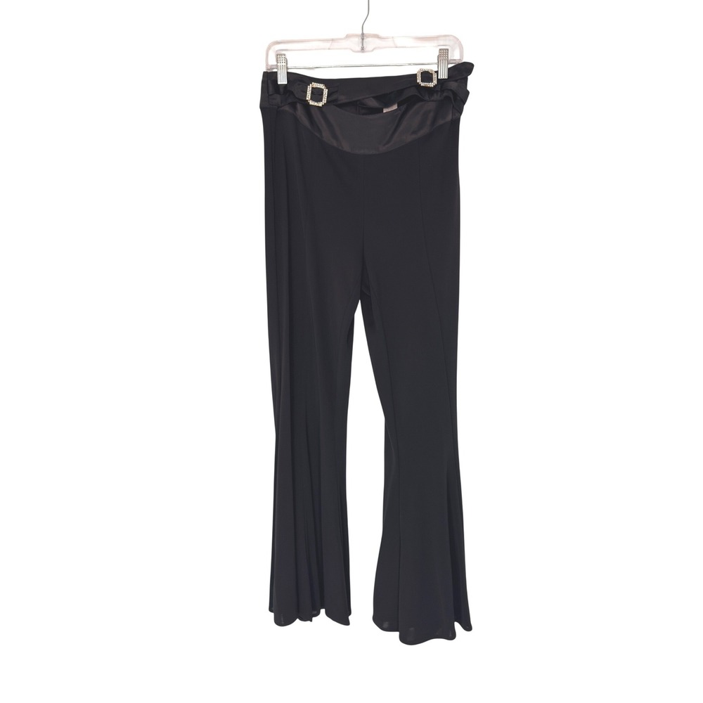 Cache Pants Vintage Women's Black Formal Event Whimsigoth Studded Buckle Medium